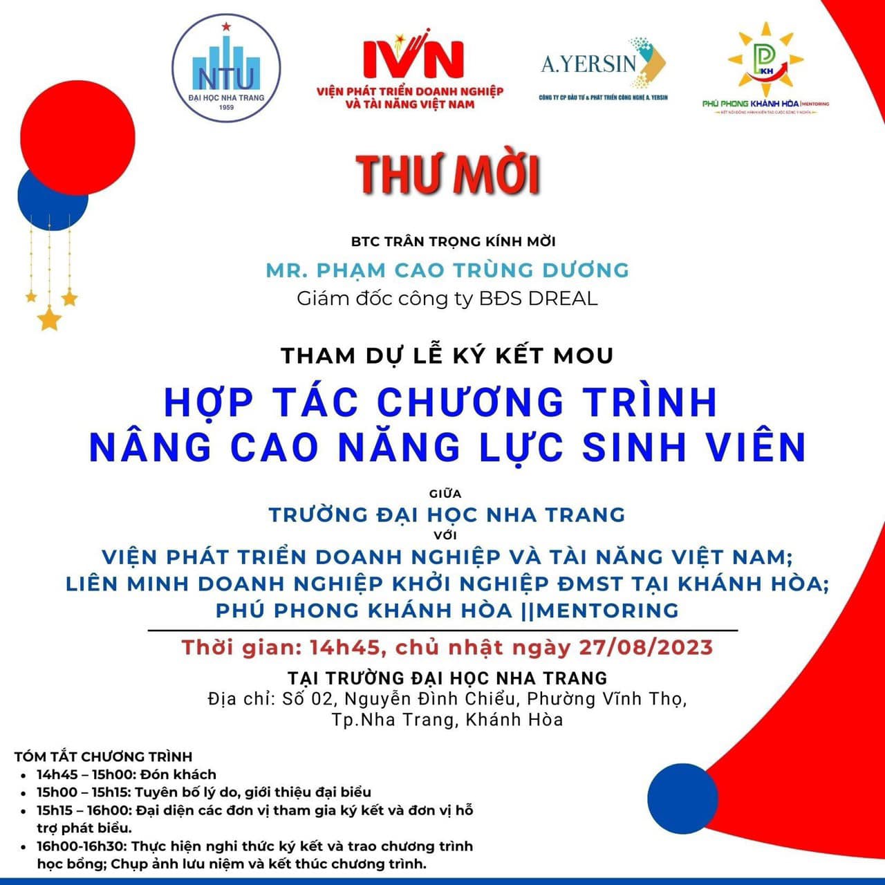 CÔNG TY DREAL VÀ ĐẠI HỌC NHA TRANG HỢP TÁC HƯỚNG TỚI SỰ PHÁT TRIỂN BỀN VỮNG.